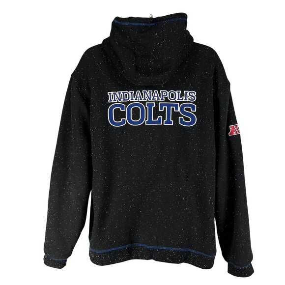 NFL Pro Line Men XL Indianapolis Colts Black Speckled Hoodie Jacket Sherpa Lined - Picture 2 of 16